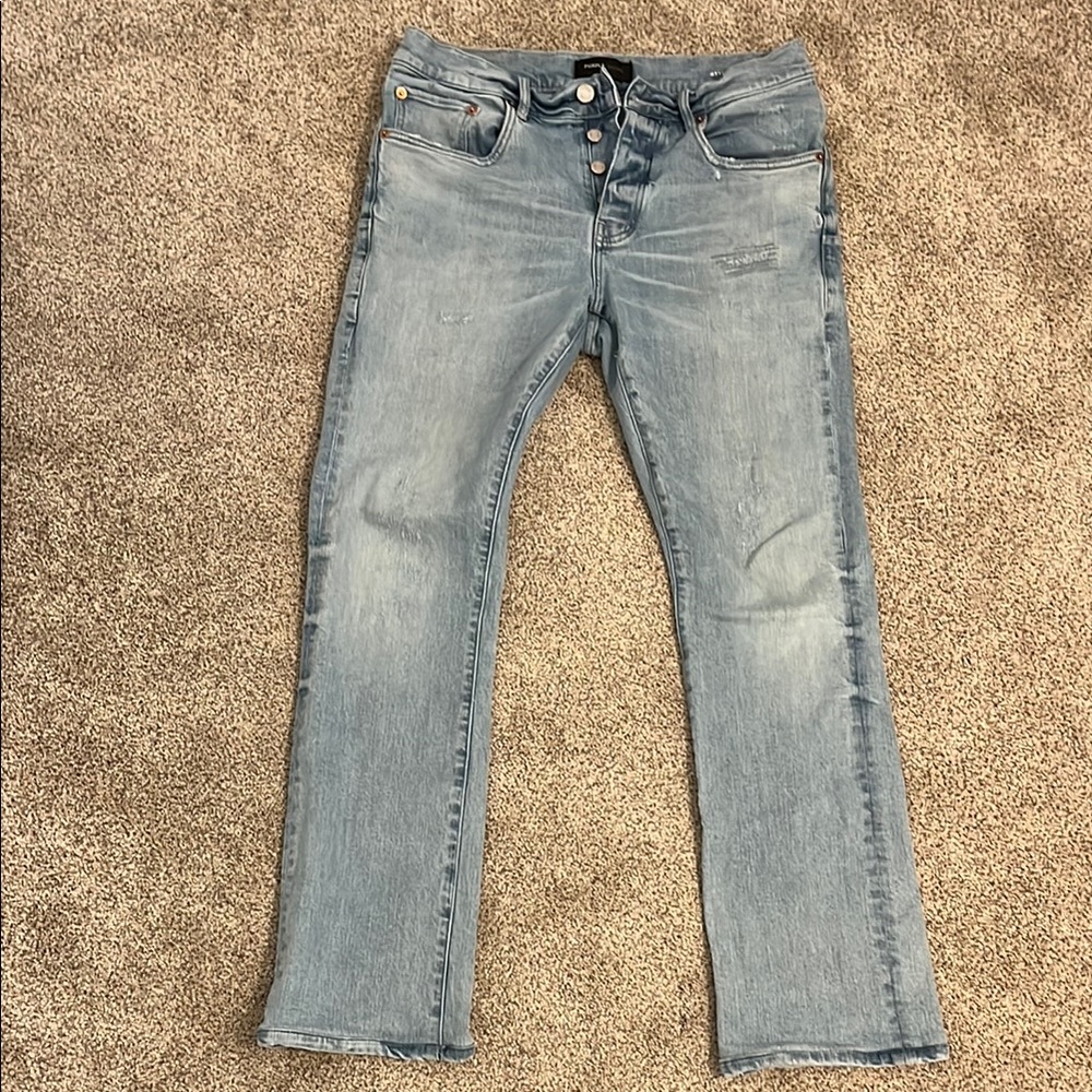 Purple brand P0004 Flare Light Blue Jeans